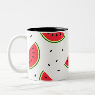 Red watermelon fruit Two-Tone coffee mug
