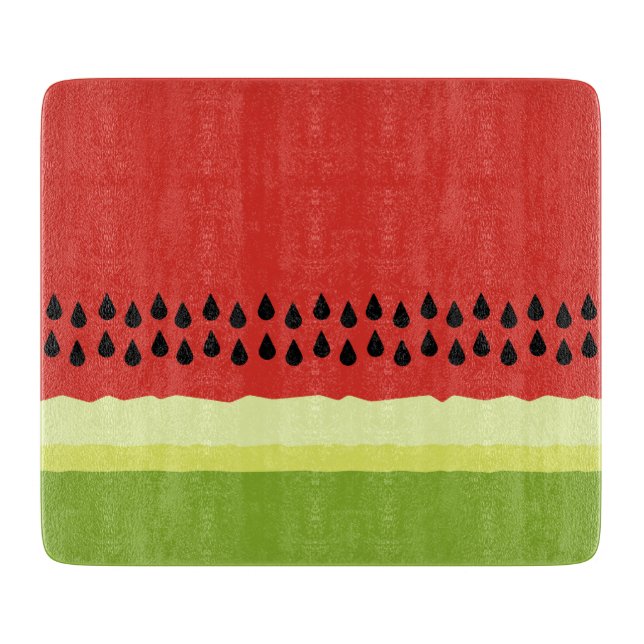 Red Watermelon Slice Glass Cutting Board (Front)