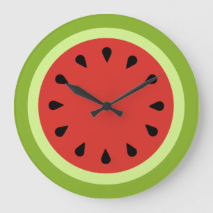 Red Watermelon Slice Wall Clock