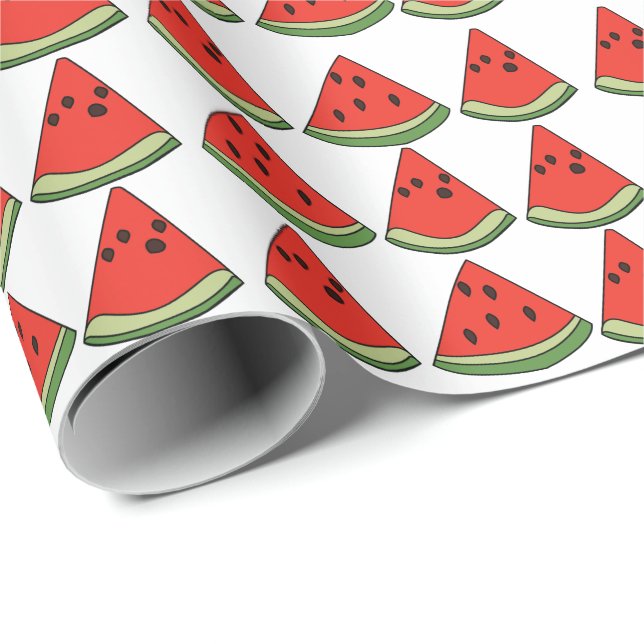 Red Watermelon Slices  Wrapping Paper (Roll Corner)