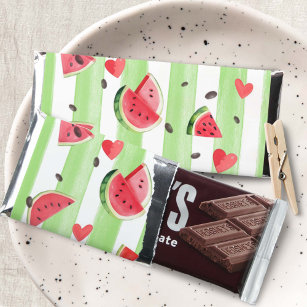 Red watermelon, summer birthday fruit candy hershey bar favors