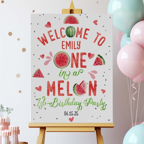 red watermelon Summer one in a melon welcome sign