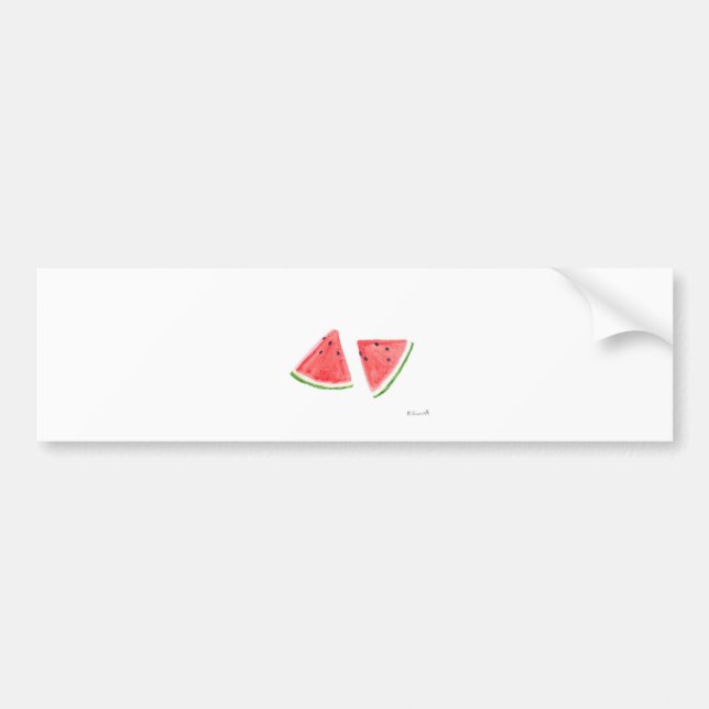 Red Watermelons fruit painting Bumper Sticker (Front)