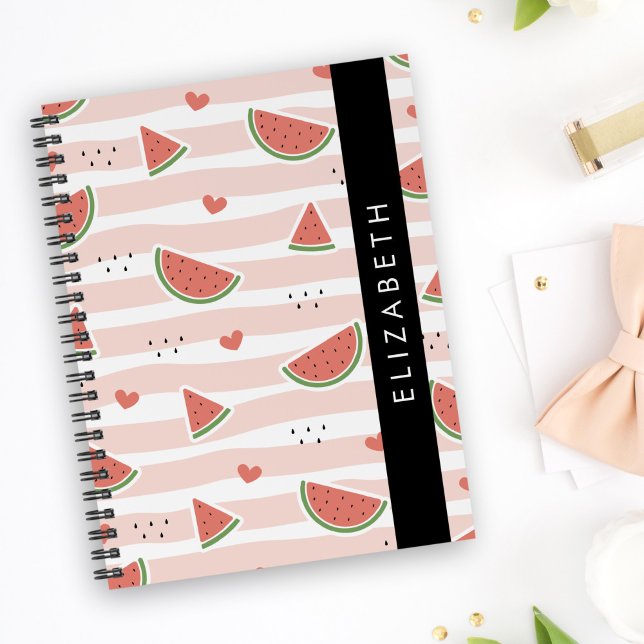 Red Watermelons, Hearts, Stripes, Your Name Planner (Creator Uploaded)