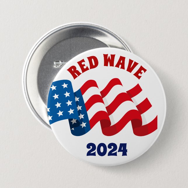 RED WAVE 2018 REPUBLICAN ELECTION BUTTON (Front & Back)