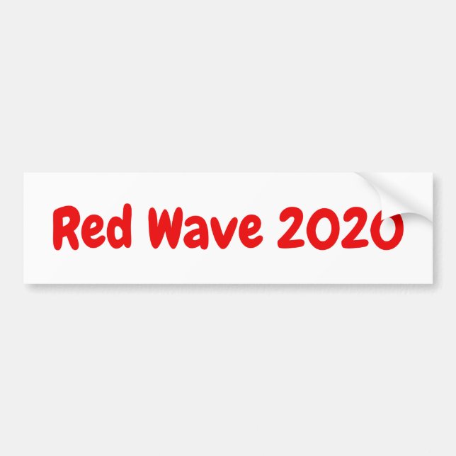 Red Wave 2020 - Republican Political Slogan Bumper Sticker (Front)