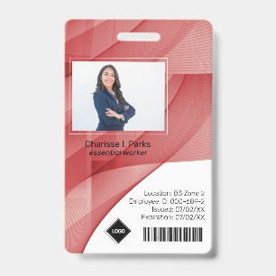 Red Wave Employee Photo ID Company Security Badge