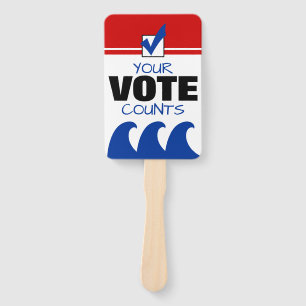 Red Wave OR Blue Wave Your Vote Counts #Election Hand Fan