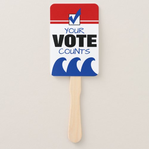Red Wave OR Blue Wave Your Vote Counts Election Hand Fan