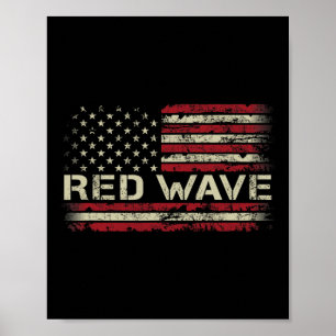 Red Wave Usa 2025 Election Republican American Fla Poster