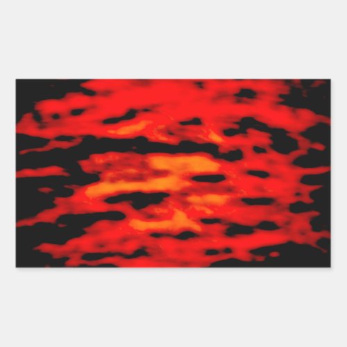 Red  waves abstract series no16 rectangular sticker