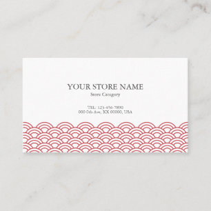 Red Waves "Seigaiha" WAGARA 名刺 Business Card
