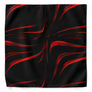 Red wavy traces in black background. bandana