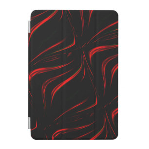 Red wavy traces in black background. iPad mini cover