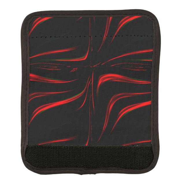 Red wavy traces in black background. luggage handle wrap (Front)
