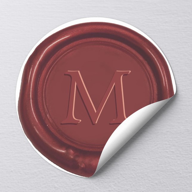 Red Wax Monogram Classic Wedding Favor Red Seal (Creator Uploaded)