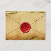 RED WAX SEAL ANTIQUE PARCHMENT Monogram Business Card (Back)