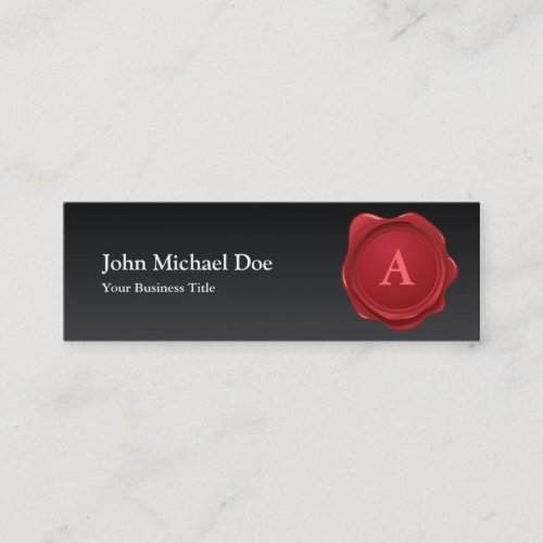 Red Wax Seal Monogram Profile Card Business Card Template