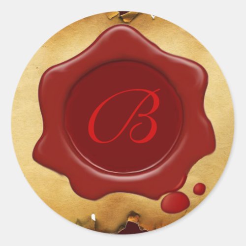 RED  WAX SEAL PARCHMENT Monogram