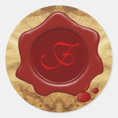 RED  WAX SEAL PARCHMENT Monogram