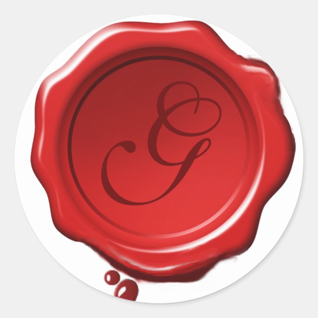 RED  WAX SEAL  Round Monogram (Front)