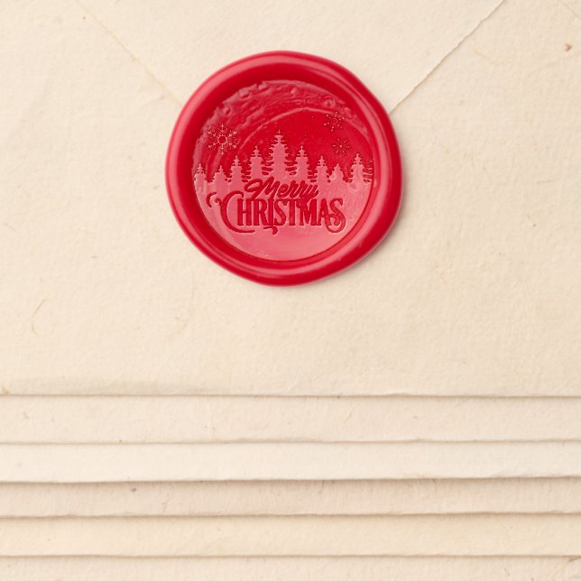 Red Wax Seal Sticker Merry Christmas  (Front)