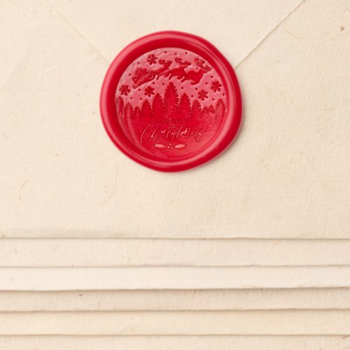 Red Wax Seal Sticker Merry Christmas