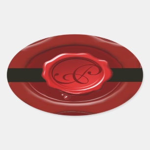 RED WAX SEAL WITH BLACK STRIPE Monogram