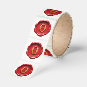 Red wax seal with gold letter O stickers