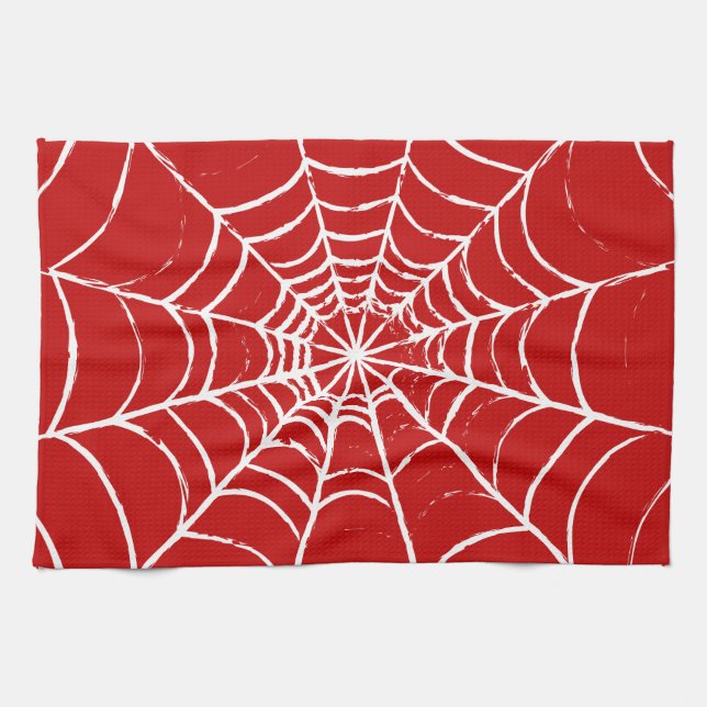 Red Web Kitchen Towel (Horizontal)