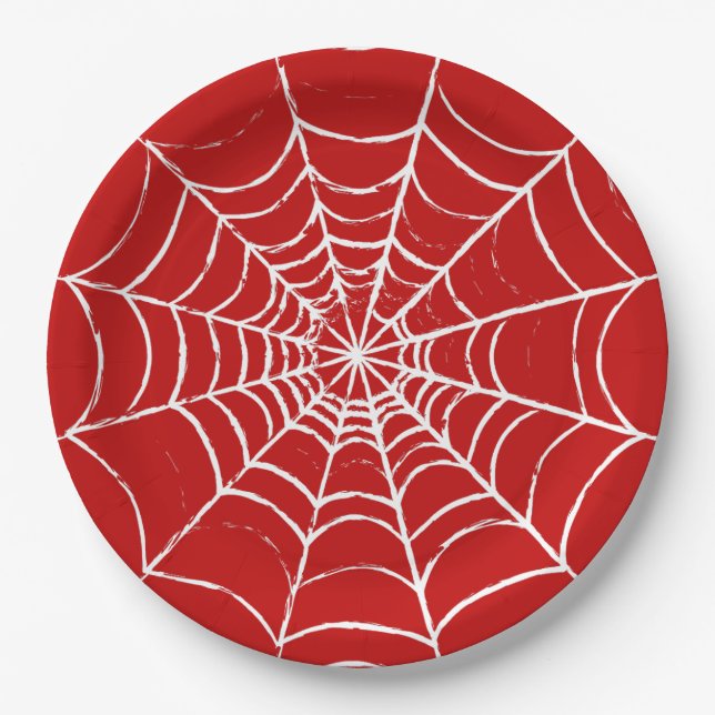 Red Web Paper Plates (Front)