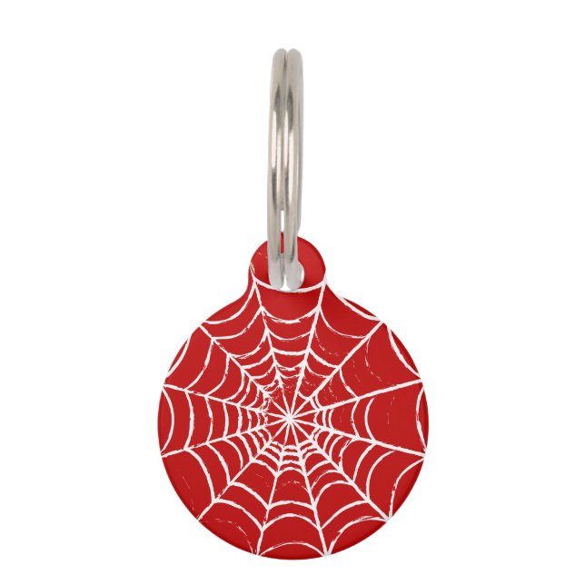Red Web Pet ID Tag (Front)