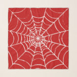 Red Web Scarf<br><div class="desc">A spider's web forms in a bold,  blood-red colored void.</div>