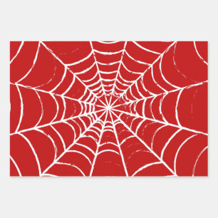 Red Web Wrapping Paper Sheets