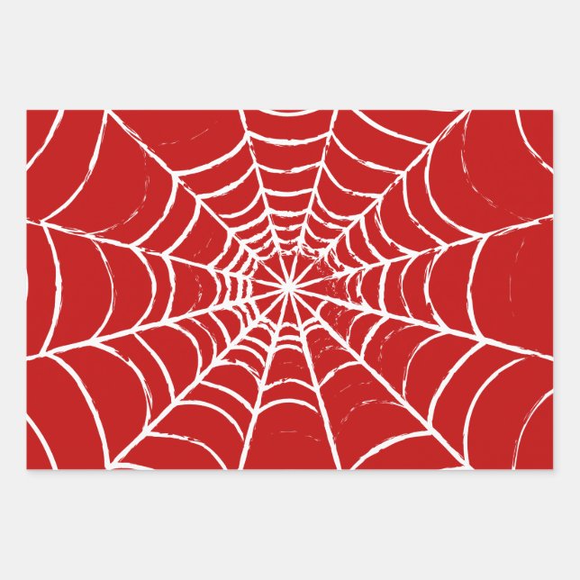 Red Web Wrapping Paper Sheets (Front)