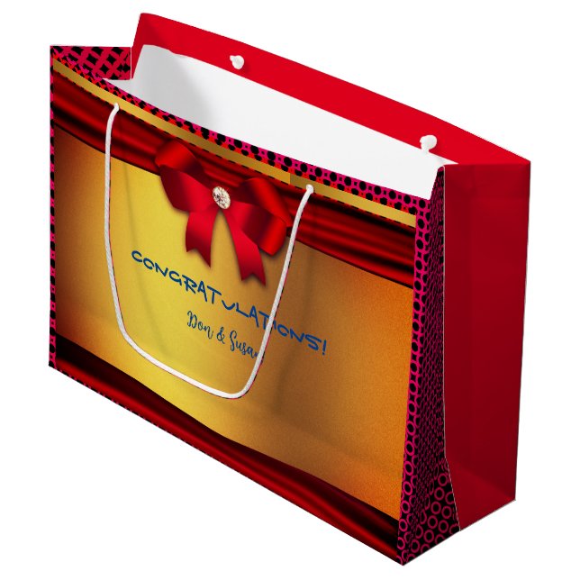Red - Wedding Celebration & More- Large Gift Bag (Front Angled)