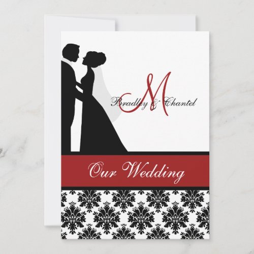 Red Wedding Couple Wedding Invitation