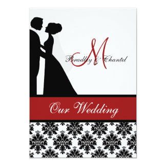 Red Wedding Couple Wedding Invitation