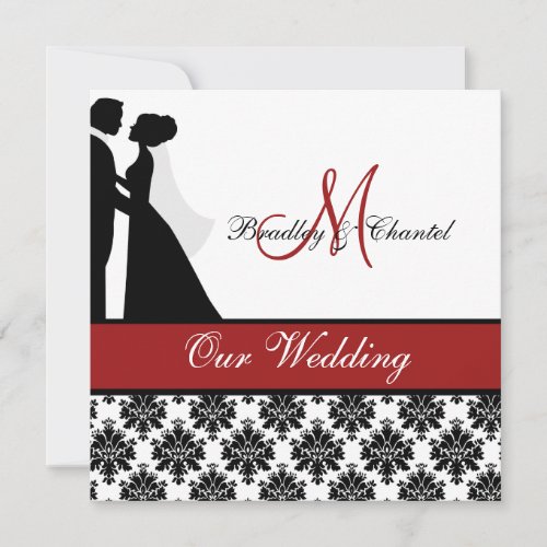 Red Wedding Couple Wedding Invitation