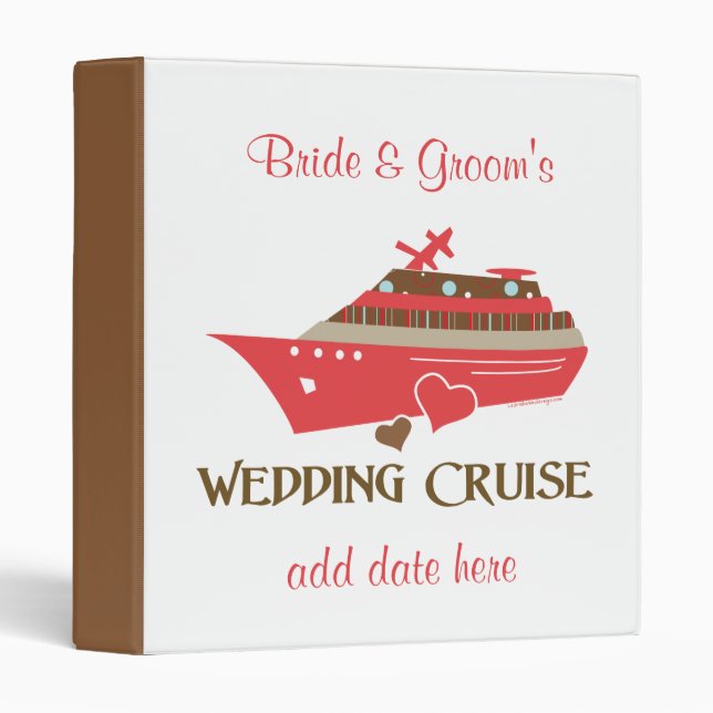 Red Wedding Cruise Album 3 Ring Binder (Front/Spine)