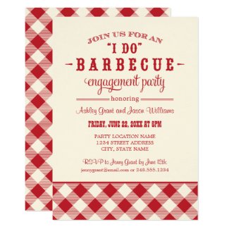 Red Wedding Engagement Party | I Do BBQ Card