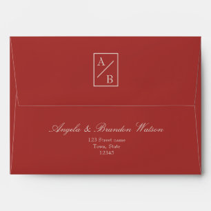 Red Wedding Envelope with Monogram