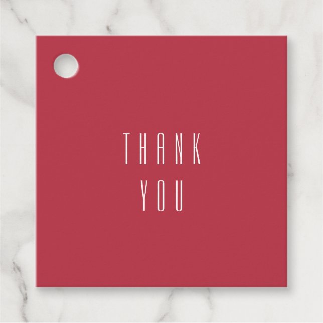 Red Wedding Favor Tags (Front)