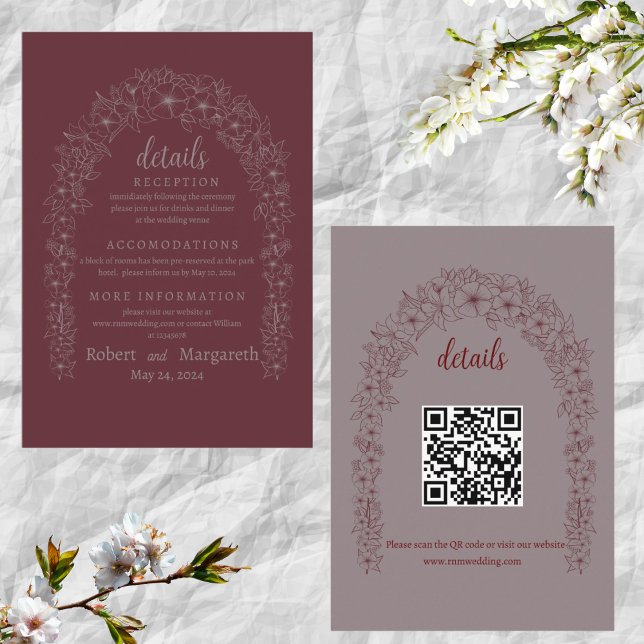  Red Wedding Floral Gate  Enclosure Card (Creator Uploaded)