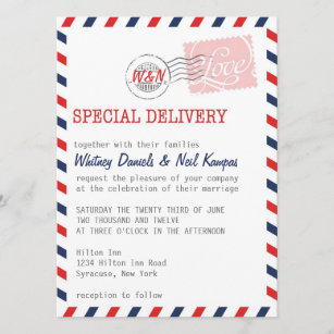 Red Wedding Invitation Postal Service Collection