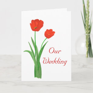 Red Wedding Invitations Cards, Tulips