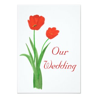 Red Wedding Invitations, Tulips Invitation