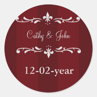 red Wedding Monogram stickers