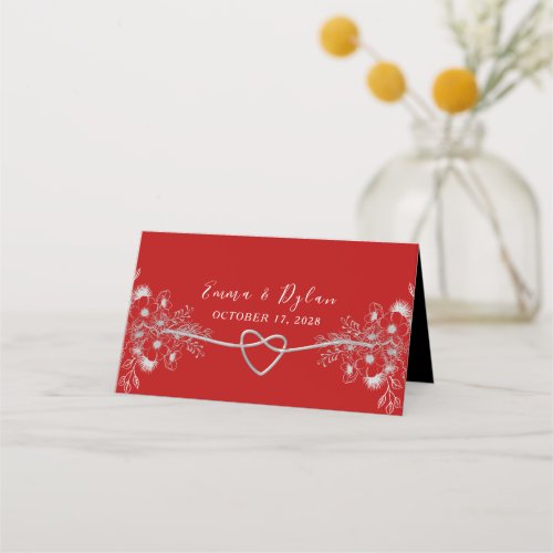 Red Wedding Place Card