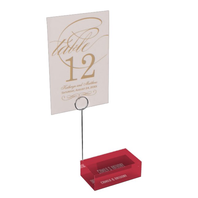Red Wedding Place Card Holder (Corner)